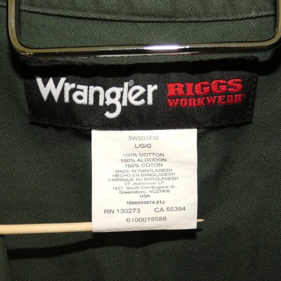 Wrangler Riggs Workwear green long sleeve shirt - Picture 2 of 4